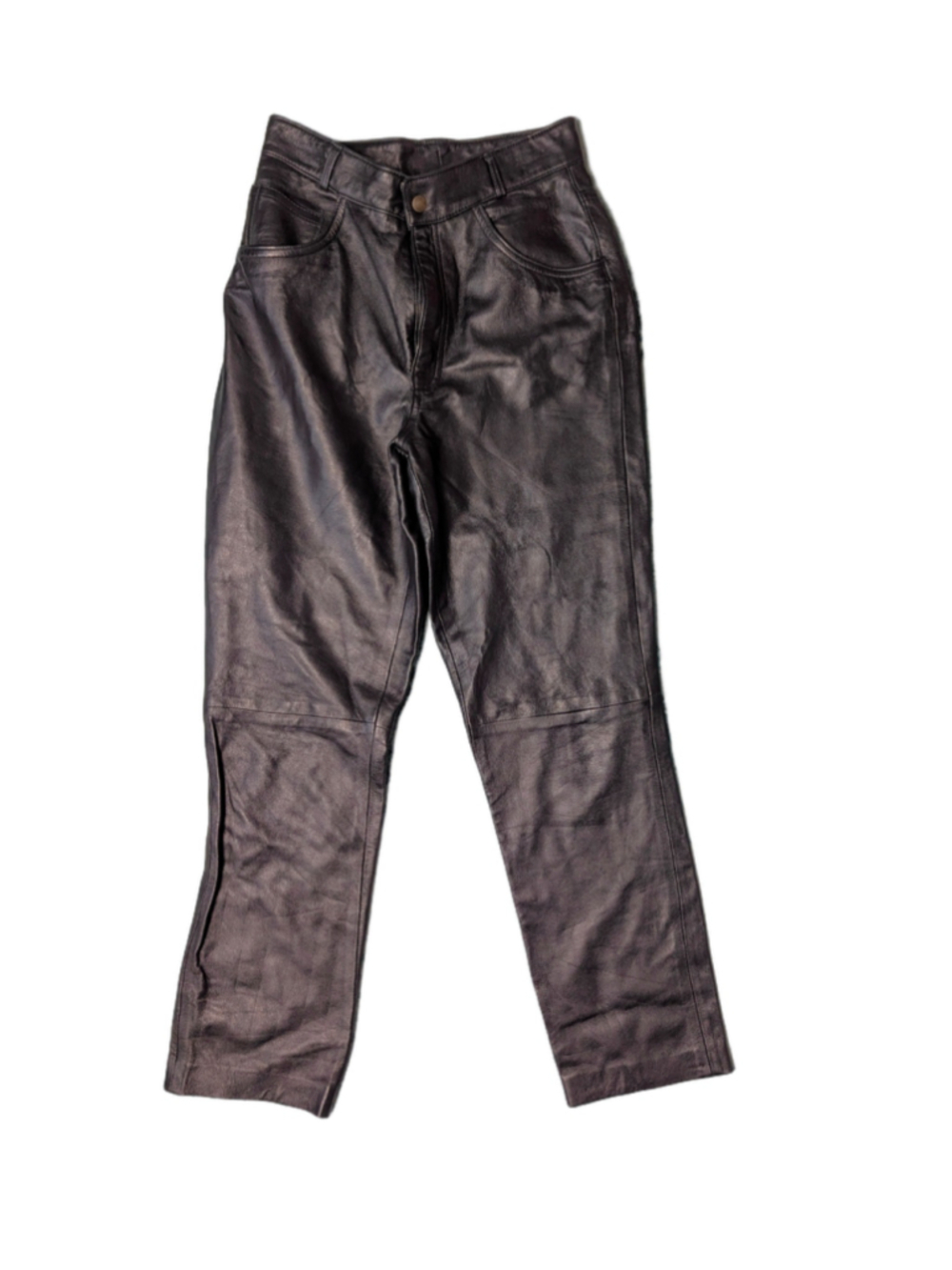 Vintage Damselle New York High Waisted Faux Leather Pants Black Size 6